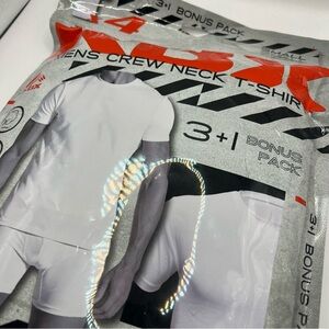 Crew Neck 100% Cotton Classic White T Shirts by RBX in a 4 Pack Men's Size Small